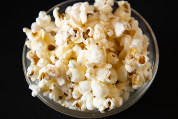 Golden butterfly popcorn on isolated background
