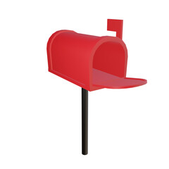 red mailbox isolated 3D