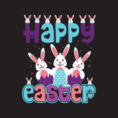 Happy easter day T- shirt design graphic template