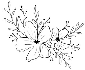 Bunch of flowers vector transparency clipart.