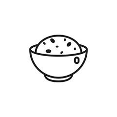 Rice bowl outline icons. Vector illustration. Isolated icon suitable for web, infographics, interface and apps.
