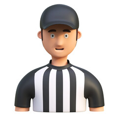 american football referee icon 3d illustration