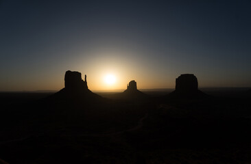 Monument valley sunset in USA