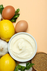 Concept of sauce, mayonnaise, space for text