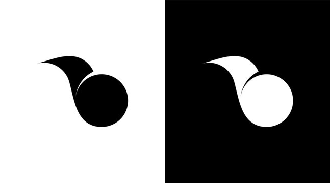 Animal logo kiwi bird monogram b letter initial black and white icon illustration Designs templates