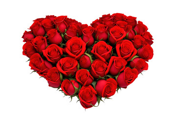 Rose heart for Valentine day. Red love shape flower bouquet for romantic gift. Generative AI