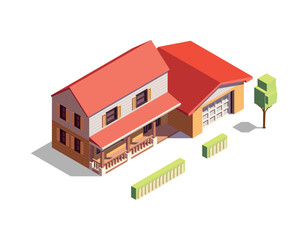 Isometric Suburban Building