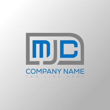MJC Logo letter monogram with diamond shape design template.
