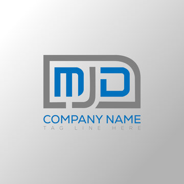 MJD Logo letter monogram with diamond shape design template.
