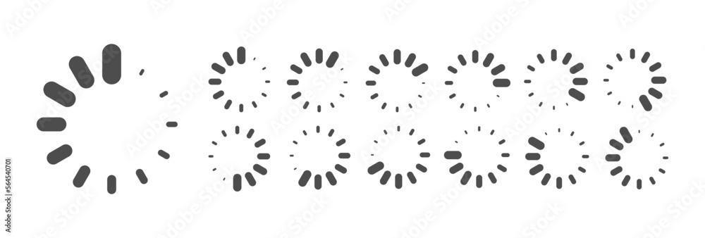 Fototapete circular loading buffering icons vector video ready for animation gif all keyframes frames bufring c