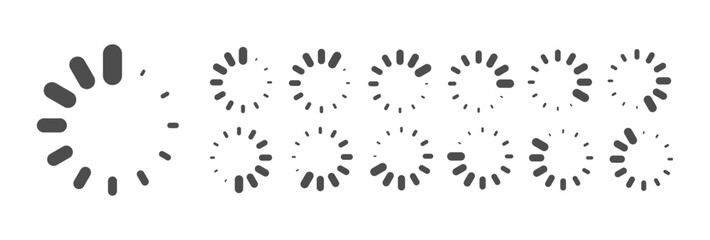 Circular Loading Buffering Icons Vector Video Ready for Animation Gif All Keyframes Frames Bufring Circle Waiting for Connection Buffer Preloader Download Symbol Easy Replace Color