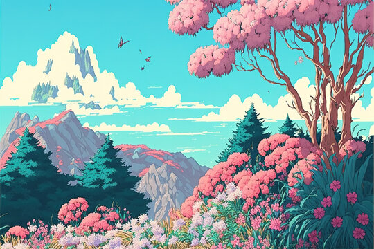 paesaggio con fiori 01