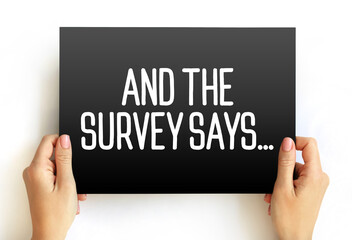 And The Survey Says... text on card, concept background