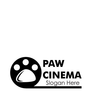 paw cinema logo design concept