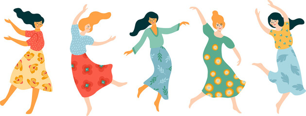 Group of dancing women