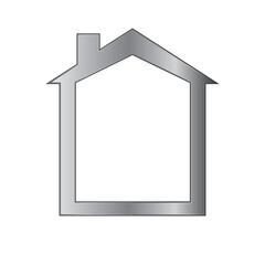 Grey house icon isolated on a white background
