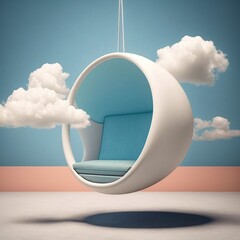 Minimal floating swing chair created by generative AI
