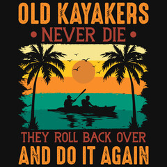 Kayaking vintage tshirt design
