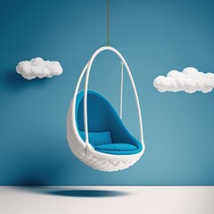 Minimal floating swing chair created by generative AI