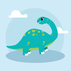Dinosaur Brontosaurus Vector Illustration