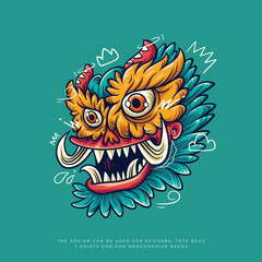 colorful abstract cute monster vector illustration design