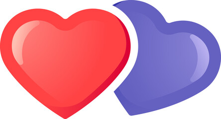 couple red and purple heart