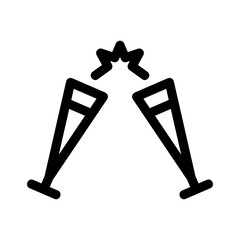 wine glasses icon or logo isolated sign symbol vector illustration - high quality black style vector icons