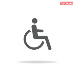 Disabled person simple vector icon. Silhouette icon. Minimalistic style.
