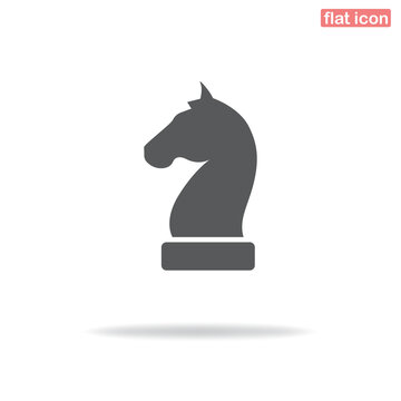 Simple vector icon of a knight chess piece. Silhouette icon. Minimalistic style.
