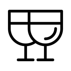wine glasses icon or logo isolated sign symbol vector illustration - high quality black style vector icons