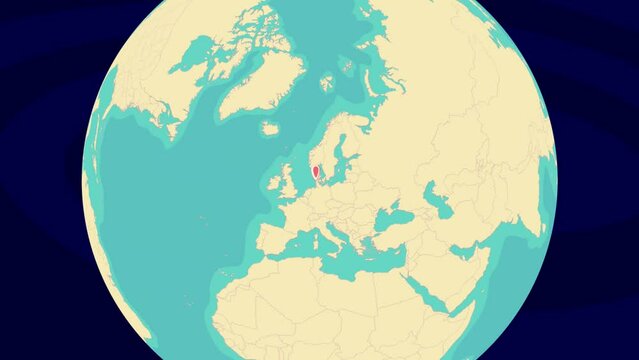 Zooming To Esbjerg Location On Stylish World Globe