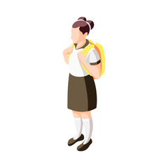 Isometric School Girl