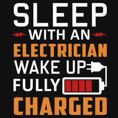 Electricians typographic tshirt design