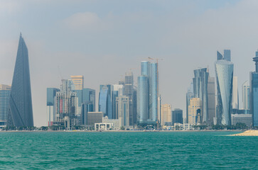 Doha Business District view from the sea