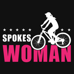 Spokes woman bicycle riding tshirt design