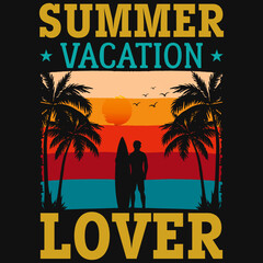 Summer vacation lover tshirt design