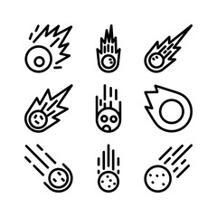 meteor icon or logo isolated sign symbol vector illustration - high quality black style vector icons