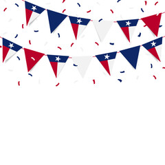 Vector Illustration of  Texas Independence Day. Garland with the flag of Texas on a white background.
