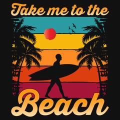 Summer surfing tshirt design