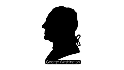 George Washington silhouette - obrazy, fototapety, plakaty