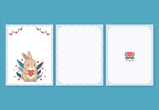 Valentines Day or Love Greeting Card Layout with Cute Teddy Bear Holding Hands. 