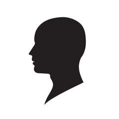 Dark silhouette profile of young man on a white background vector illustration.