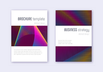 Fototapeta premium Minimalistic cover design template set. Rainbow ab