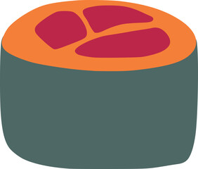 Asian food sushi icon for advertising, menu, posters in flat style - vector illustration