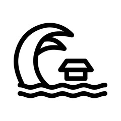 tsunami icon or logo isolated sign symbol vector illustration - high quality black style vector icons
