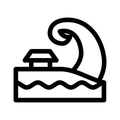 tsunami icon or logo isolated sign symbol vector illustration - high quality black style vector icons