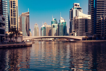 Fototapeta na wymiar Dubai city downtown, modern architecture with skyscrapers