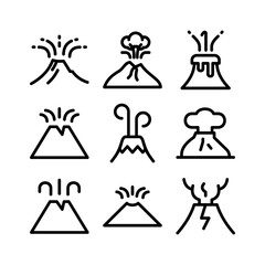 volcano icon or logo isolated sign symbol vector illustration - high quality black style vector icons