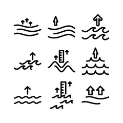 water level icon or logo isolated sign symbol vector illustration - high quality black style vector icons