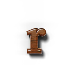 3D dark wood lowercase letter of alphabet isolated on transparent background